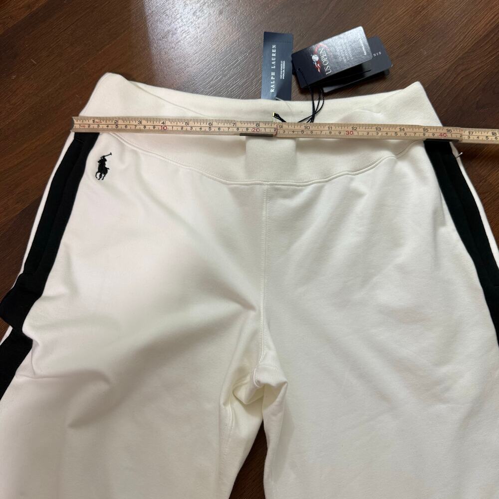 Ralph Lauren NWT Women's Tennis US Open Wide Leg Sweatpants White Sz L - Picture 6 of 9